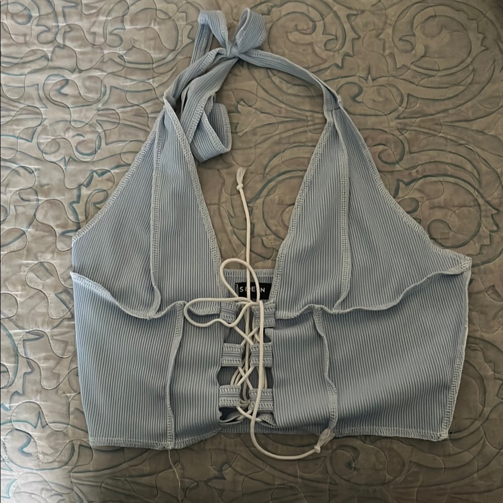 Light Blue Halter Top